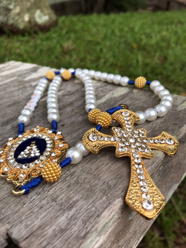 Terço Nossa Senhora Aparecida azulado