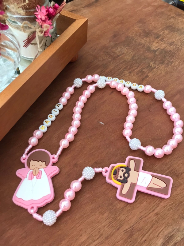 Terço Infantil Rosa