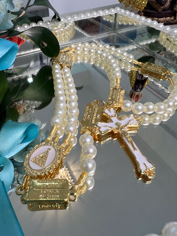 Terço mistério dourado brilhante - Image 2