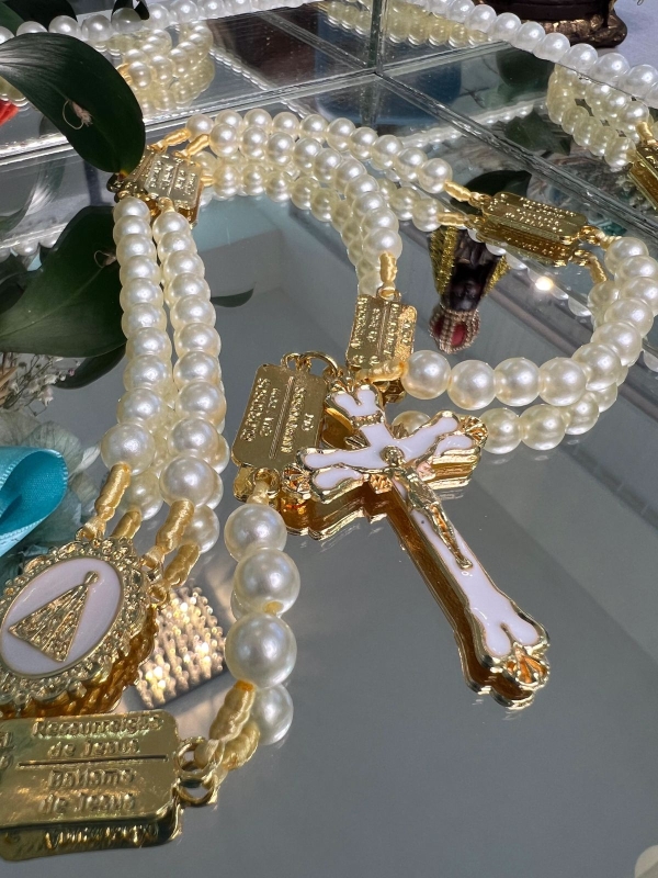 Terço mistério dourado brilhante - Image 4